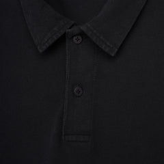 Men’s Washed Oversized Polo T-Shirt – Embroidered Casual Tee