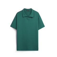 Men’s Textured Polo Shirt – Relaxed Fit Short Sleeve Polo