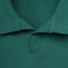 Men’s Textured Polo Shirt – Relaxed Fit Short Sleeve Polo