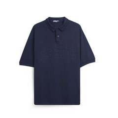 Men’s Washed Oversized Polo T-Shirt – Embroidered Casual Tee