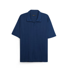 Men’s Polo Shirt Short Sleeve – Casual Textured Striped T-Shirt