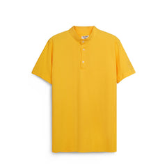 Men’s Mandarin Collar Polo T-Shirt – Short Sleeve Casual Slim Fit Tee