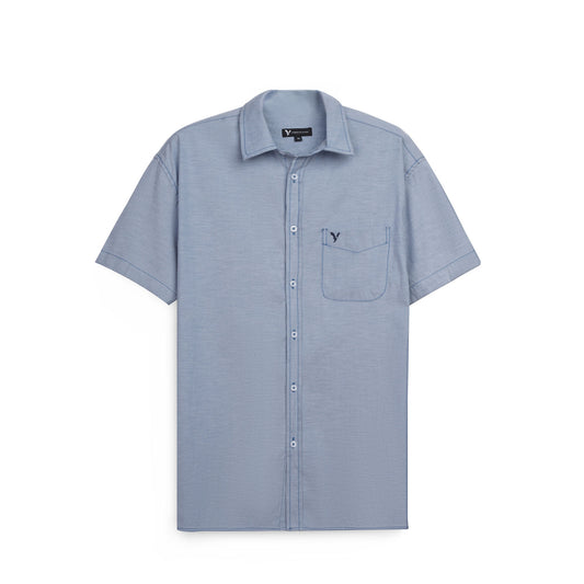 Men’s Short Sleeve Oxford Shirt – Casual Button Down Shirt with Chest Pocket