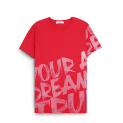 Men’s Short Sleeve Graphic T-Shirt – Modern Letter Print Casual Cotton Tee