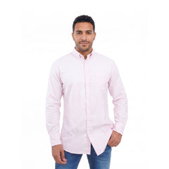 Casual Solid Button-Down Shirt Long Sleeve For Men