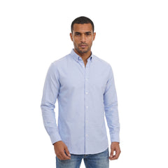 Casual Solid Button-Down Shirt Long Sleeve For Men