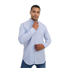 Casual Solid Button-Down Shirt Long Sleeve For Men