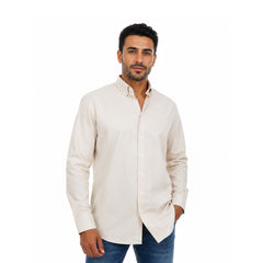 Casual Solid Button-Down Shirt Long Sleeve For Men