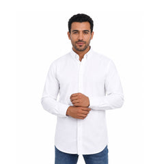 Casual Solid Button-Down Shirt Long Sleeve For Men
