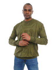 Men’s Textured Knit Pullover Crew Neck Soft Fabric Casual Fit