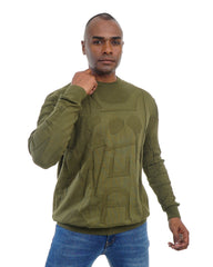 Men’s Textured Knit Pullover Crew Neck Soft Fabric Casual Fit