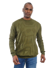 Men’s Textured Knit Pullover Crew Neck Soft Fabric Casual Fit