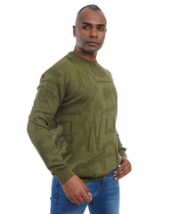 Men’s Textured Knit Pullover Crew Neck Soft Fabric Casual Fit