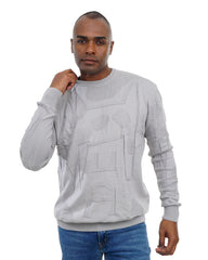 Men’s Textured Knit Pullover Crew Neck Soft Fabric Casual Fit