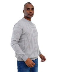 Men’s Textured Knit Pullover Crew Neck Soft Fabric Casual Fit