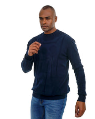 Men’s Textured Knit Pullover Crew Neck Soft Fabric Casual Fit