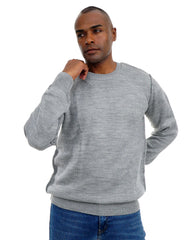Men’s Textured Knit Pullover Crew Neck Soft Fabric Casual Fit