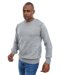Men’s Textured Knit Pullover Crew Neck Soft Fabric Casual Fit