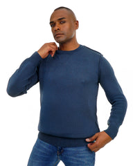 Men’s Textured Knit Pullover Crew Neck Soft Fabric Casual Fit