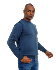 Men’s Textured Knit Pullover Crew Neck Soft Fabric Casual Fit