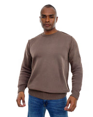 Men’s Textured Knit Pullover Crew Neck Soft Fabric Casual Fit