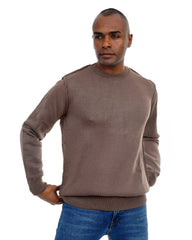 Men’s Textured Knit Pullover Crew Neck Soft Fabric Casual Fit