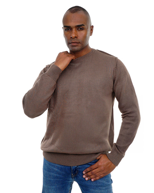 Men’s Textured Knit Pullover Crew Neck Soft Fabric Casual Fit