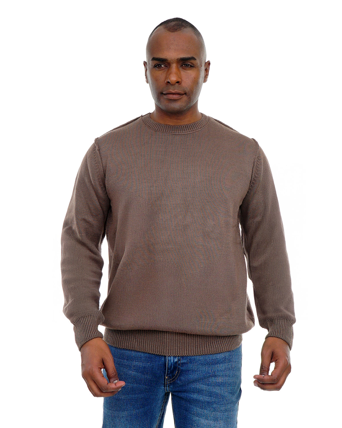 Men’s Textured Knit Pullover Crew Neck Soft Fabric Casual Fit