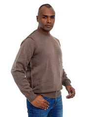 Men’s Textured Knit Pullover Crew Neck Soft Fabric Casual Fit