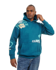 Men’s Printed Hooded Sweatshirt with Front Pocket – Casual Cotton Hoodie