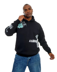 Men’s Printed Hooded Sweatshirt with Front Pocket – Casual Cotton Hoodie