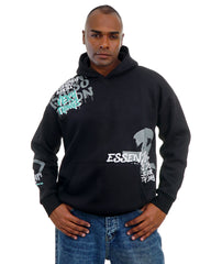 Men’s Printed Hooded Sweatshirt with Front Pocket – Casual Cotton Hoodie