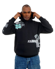 Men’s Printed Hooded Sweatshirt with Front Pocket – Casual Cotton Hoodie