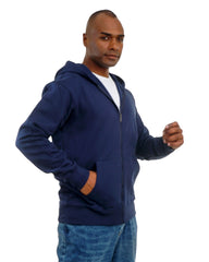 Men’s Zip-Up Hooded Sweatshirt with Front Pockets – Soft Cotton