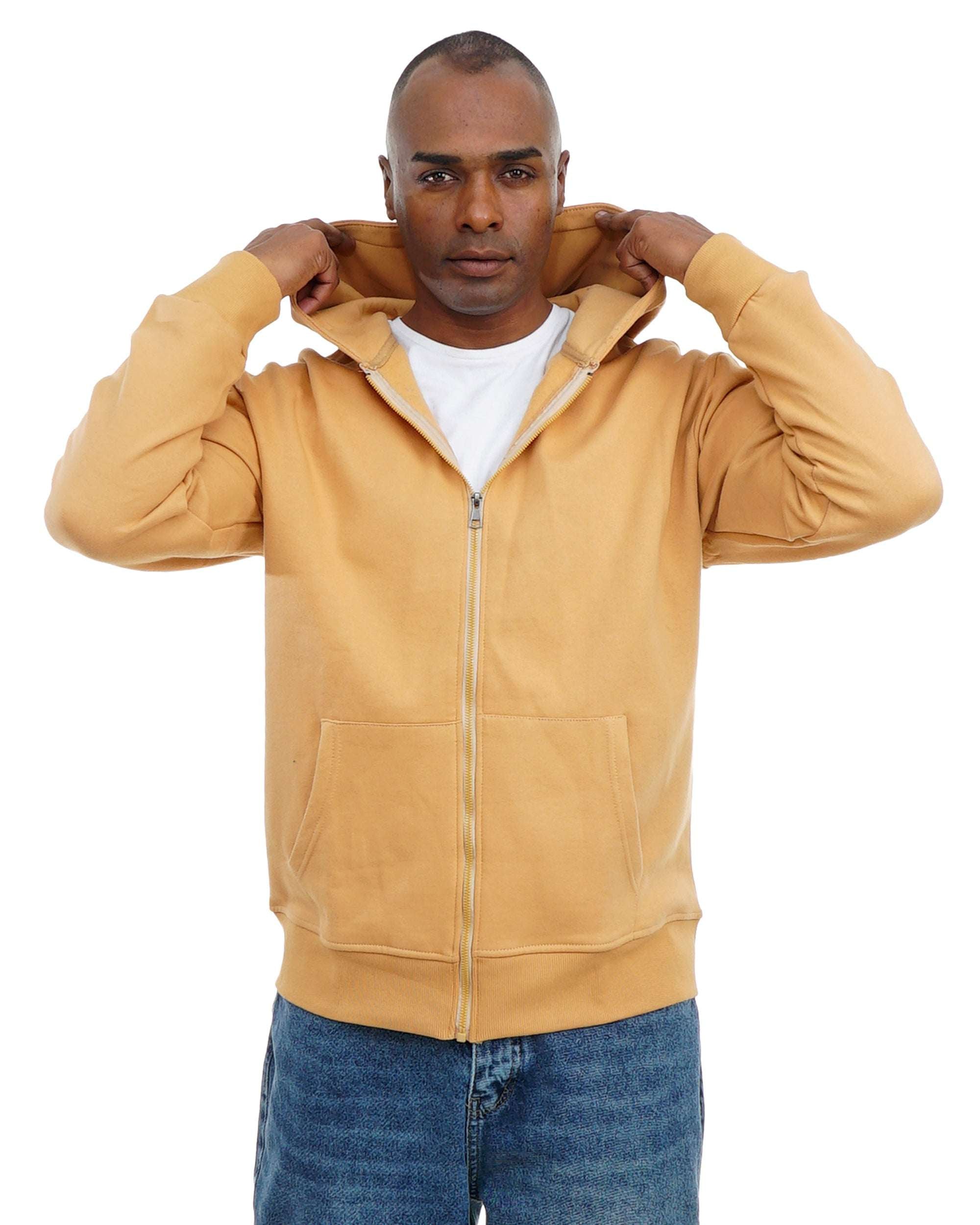 Men’s Zip-Up Hooded Sweatshirt with Front Pockets – Soft Cotton