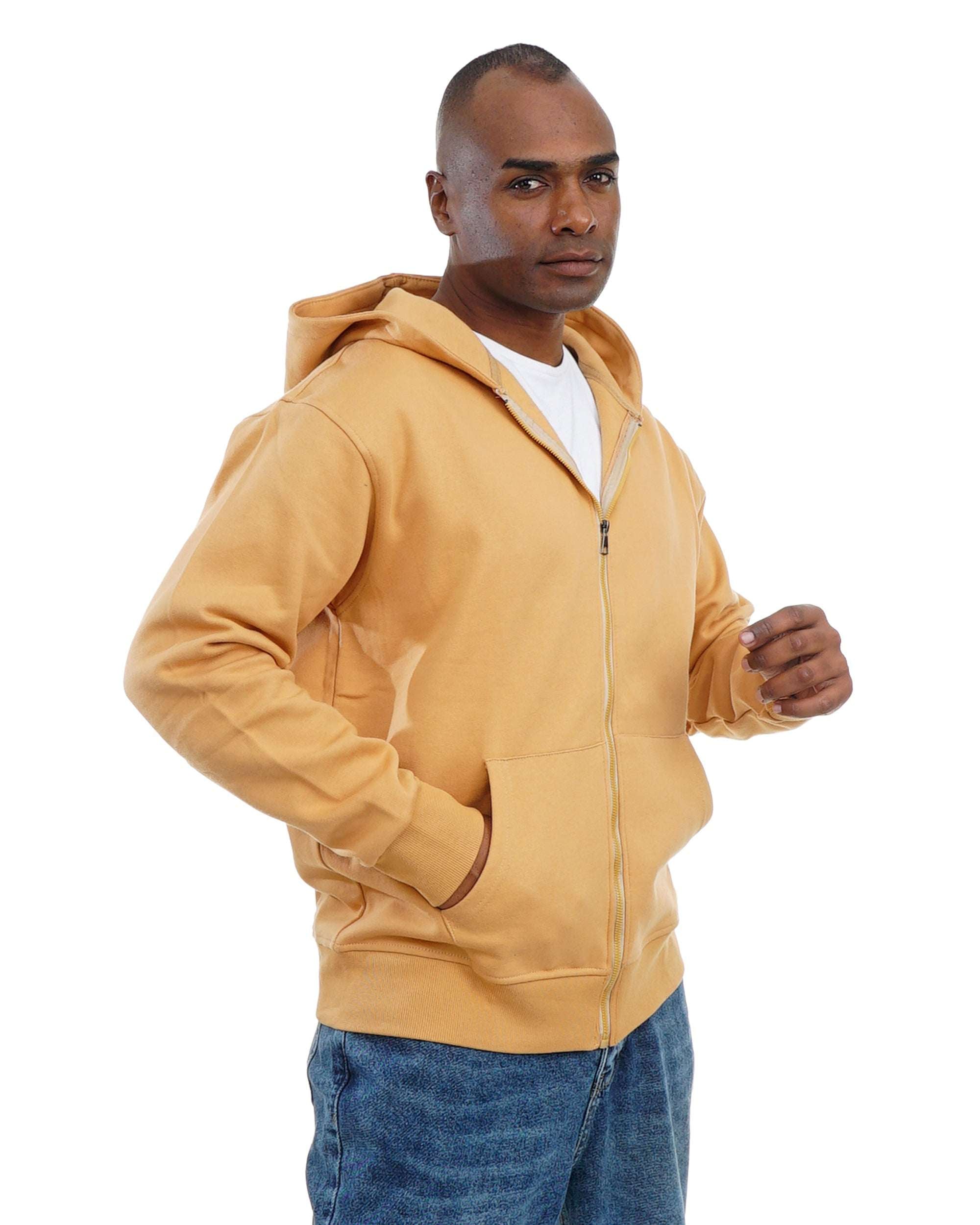 Men’s Zip-Up Hooded Sweatshirt with Front Pockets – Soft Cotton
