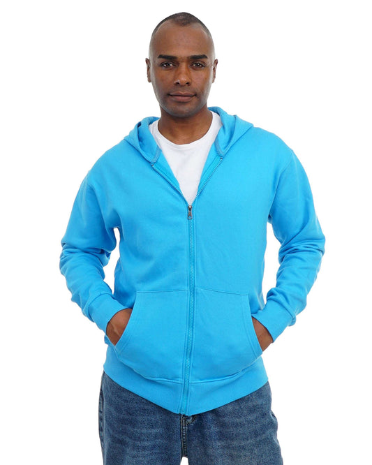 Men’s Zip-Up Hooded Sweatshirt with Front Pockets – Soft Cotton