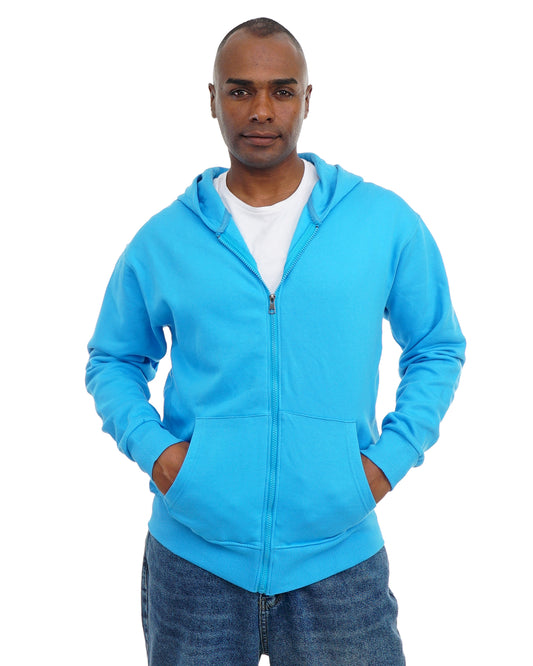 Men’s Zip-Up Hooded Sweatshirt with Front Pockets – Soft Cotton