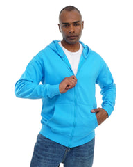 Men’s Zip-Up Hooded Sweatshirt with Front Pockets – Soft Cotton