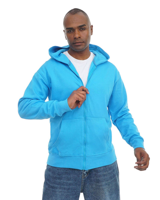 Men’s Zip-Up Hooded Sweatshirt with Front Pockets – Soft Cotton