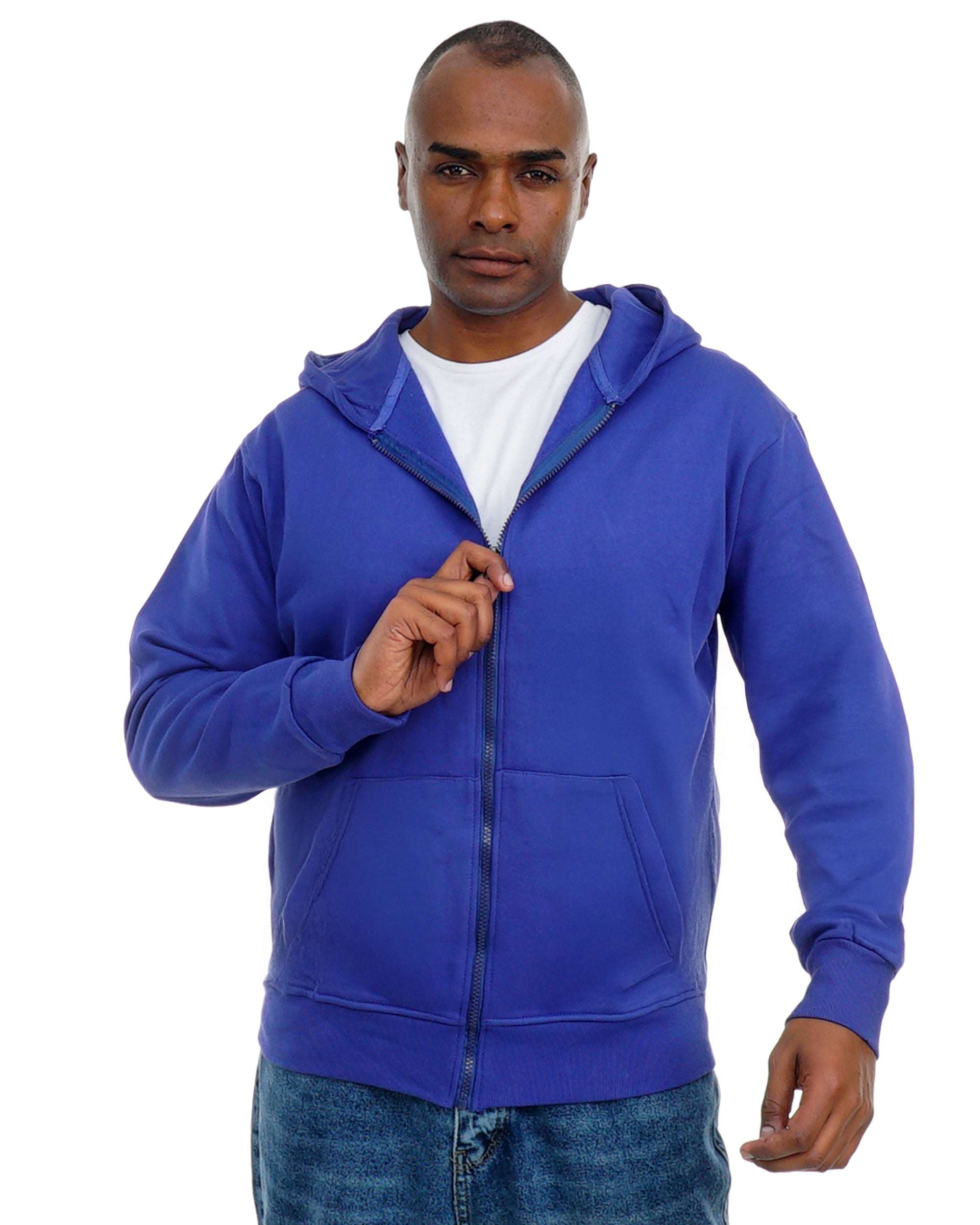 Men’s Zip-Up Hooded Sweatshirt with Front Pockets – Soft Cotton