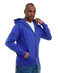 Men’s Zip-Up Hooded Sweatshirt with Front Pockets – Soft Cotton