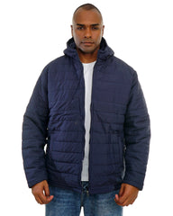 Men’s Hooded Puffer Jacket Winter Jacket with Front Zip & Pockets