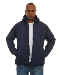 Men’s Hooded Puffer Jacket Winter Jacket with Front Zip & Pockets
