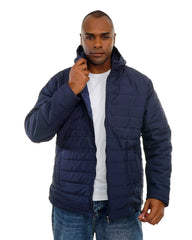 Men’s Hooded Puffer Jacket Winter Jacket with Front Zip & Pockets