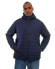Men’s Hooded Puffer Jacket Winter Jacket with Front Zip & Pockets