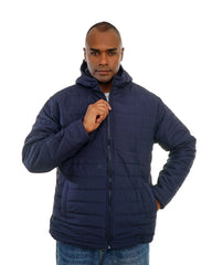 Men’s Hooded Puffer Jacket Winter Jacket with Front Zip & Pockets