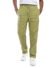 Men’s Cotton Jogger Pants with Drawstring & Front Patch Pockets