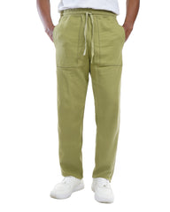 Men’s Cotton Jogger Pants with Drawstring & Front Patch Pockets