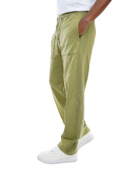 Men’s Cotton Jogger Pants with Drawstring & Front Patch Pockets